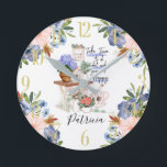 Charming Gardener Floral voornaam Ronde Klok<br><div class="desc">Dit klinkt uit vredes- en sereniteitsgevoelens - met mooie kleuren en het vermogen om de voornaam te personaliseren. Het is altijd belangrijk om tijd uit te trekken om de dingen te doen die ons vreugde brengen. Om het even welke ontwerpvragen verzenden enkel een praatje of een e-mail naar charmdesignstudio@rcn.com en...</div>