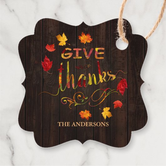 Charming Geeft Bedankt Thanksgiving hout Bedankjes Labels (Achterkant)