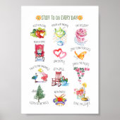 Charming geïllustreerd stuif om elke dag te doen poster (Voorkant)