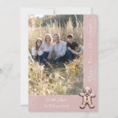 Charming Gingerbread Man | Pink Photo Card Feestdagenkaart (Voorkant)