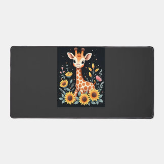 Charming Giraffe Surrounded By Flowers Long Sleeve Bureaumat