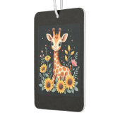 Charming Giraffe Surrounded By Flowers Long Sleeve Luchtverfrisser (Links)