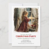 Charming girl awaits Santa editable Christmas  Kaart (Voorkant)