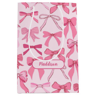 Charming Girly Pink Bow Knots Pattern  Medium Cadeauzakje