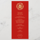 Charming Glitter Floral Chinese Double Happiness Menu (Voorkant)