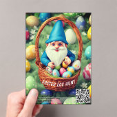 Charming Gnome & Basket Easter Egg Hunt Acryl Uitnodigingen (Insitu (Draagbaar))