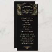 Charming Gold Art Deco Peacocks Wedding Programme Menu (Voorkant / Achterkant)