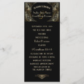 Charming Gold Art Deco Peacocks Wedding Programme Menu (Voorkant)