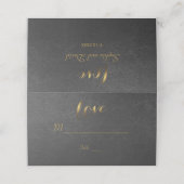 Charming Gold Foil Black Wedding Plaatskaartje (Buitenkant ongevouwen)