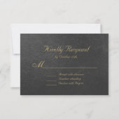 Charming Gold Foil Black Wedding RSVP Kaartje (Achterkant)