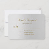 Charming Gold Foil Gray Wedding RSVP Kaartje (Achterkant)