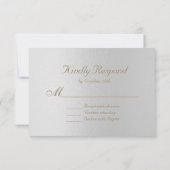 Charming Gold Foil Gray Wedding RSVP Kaartje (Achterkant)