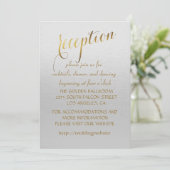 Charming Gold Foil Grey Wedding Invitation Kaart (Staand voorkant)