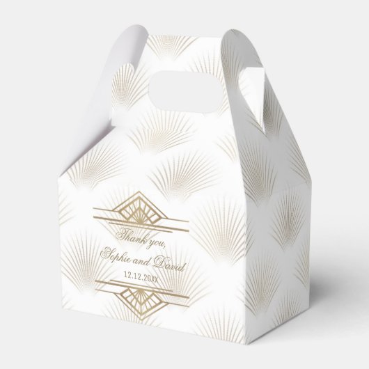 Charming Gold Great Gatsby Art Deco 1920s Wedding Bedankdoosjes (Achterkant)