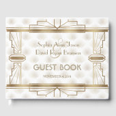 Charming Gold Great Gatsby Art Deco 1920s Wedding Gastenboek (Voorkant)
