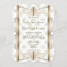 Charming Gold Great Gatsby Art Deco 1920s Wedding