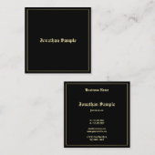 Charming Gold Old English Script Elegant Plain Vierkante Visitekaartje (Voorkant / Achterkant)