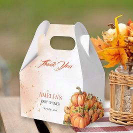 Charming Gold Orange Watercolor Thank You Pumpkin Bedankdoosjes
