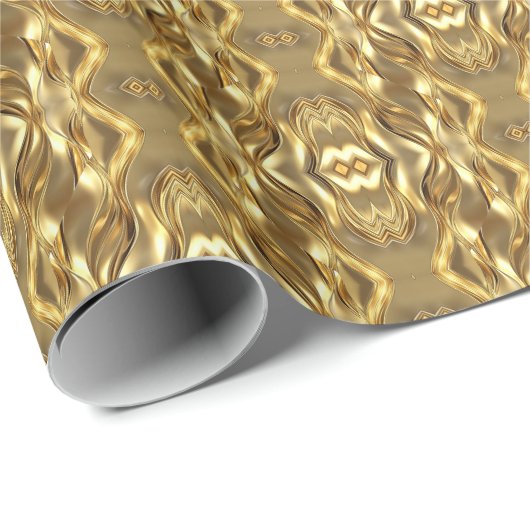 Charming golden-colored pattern  cadeaupapier (Rol Hoek)