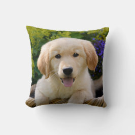 Charming Goldie Cute Puppy Portret, Square Kussen