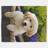 Charming Goldie Puppy Fleece Deken (Voorkant (Horizontaal))