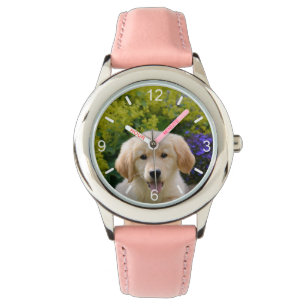 Charming Goldie Retriever Dog Puppy - dial-bord Horloge