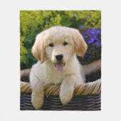 Charming Goldie Retriever Dog Puppy Photo Portret Fleece Deken (Voorkant)