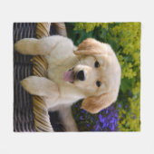 Charming Goldie Retriever Dog Puppy Photo Portret Fleece Deken (Voorkant (Horizontaal))