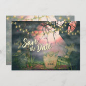 Charming Graveyard met Lights Halloween Wedding Save The Date (Voorkant / Achterkant)