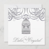 Charming Gray Birdcage Weddenschap Kaart (Voorkant)