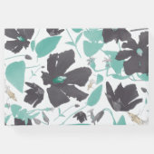 Charming Gray Mint Floral Pattern Vacation Rental Gastenboek (Achterkant)