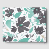 Charming Gray Mint Floral Pattern Vacation Rental Gastenboek (Achterkant)