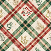 Charming green and red watercolor greenery gift cadeaupapier