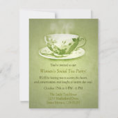Charming Green Tea Party Invitation Kaart (Voorkant)