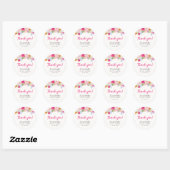 Charming Gypsy Blossoms Bridal Shower Ronde Sticker (Vel)