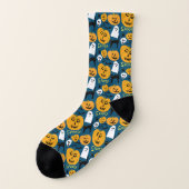 Charming Halloween Pumpkins Spooky Ghost Sokken (Links - buitenkant)