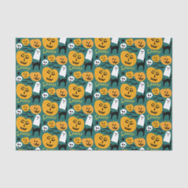 Charming Halloween Pumpkins Spooky Ghost Tissuepapier