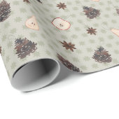 Charming Handmade Ornaments Light Blue Wallpaper Cadeaupapier (Rol Hoek)