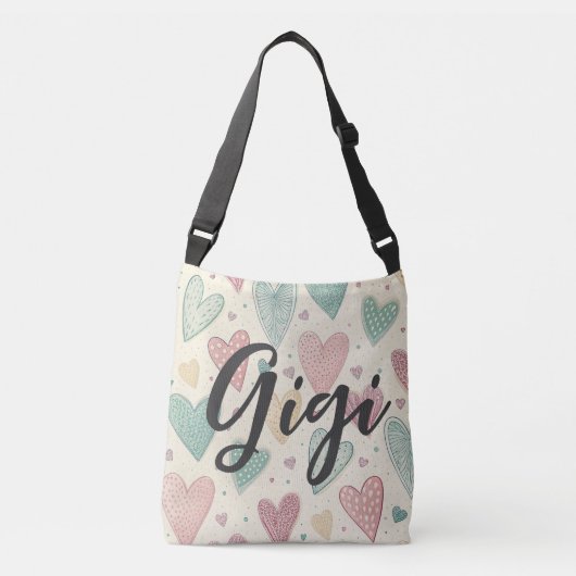 Charming Heart Doodle GiGi Crossbody Tas (Voorkant)