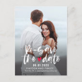 Charming Heart EDITABLE KLEUR Opslaan van de datum Briefkaart (Voorkant)