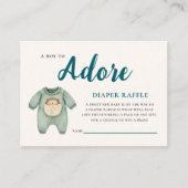 Charming Hedgehog Baby Boy Diaper Raffle Informatiekaartje (Voorkant)