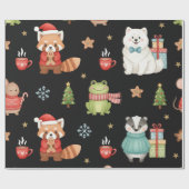 Charming Holiday Gathering Festive Gift Wrap Cadeaupapier (Vlak)