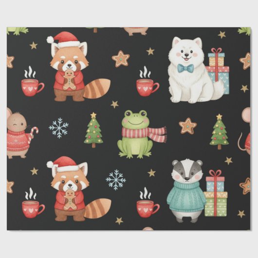 Charming Holiday Gathering Festive Gift Wrap Cadeaupapier (Vlak)