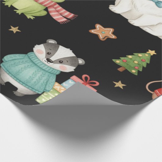 Charming Holiday Gathering Festive Gift Wrap Cadeaupapier (Hoek)