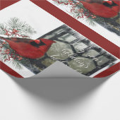 Charming Holiday Kardinaal op feeder Cadeaupapier (Hoek)