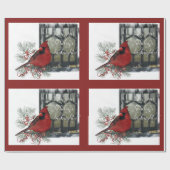 Charming Holiday Kardinaal op feeder Cadeaupapier (Vlak)