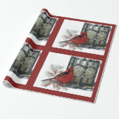 Charming Holiday Kardinaal op feeder Cadeaupapier (Uitgerold)