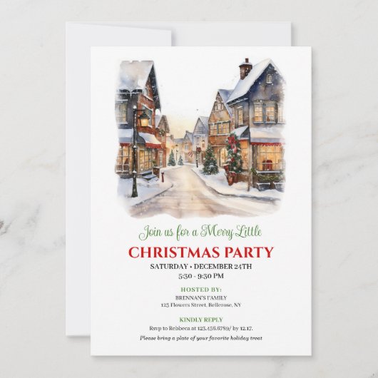 Charming holiday scene Christmas village event   Kaart (Voorkant)