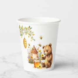Charming Honey Bee Bear Baby Shower Papieren Bekers