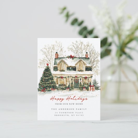 Charming House Christmas Moving aankondiging (Staand voorkant)